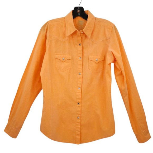 Twenty X Snap Front Western Shirt Womens Size M Tailored Fit Metallic Stripe - Picture 1 of 16